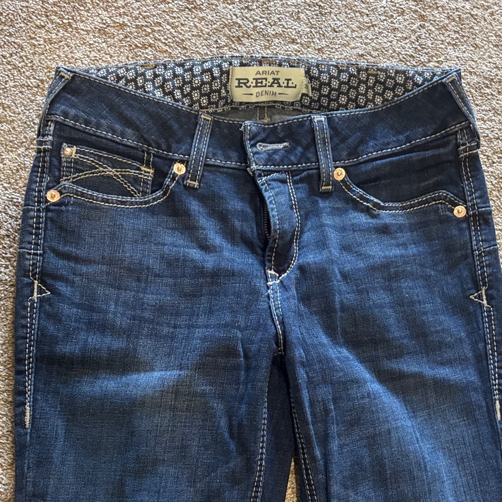 Ariat Women's Dark Blue Boot Cut Jeans 29xl perfect rise boot